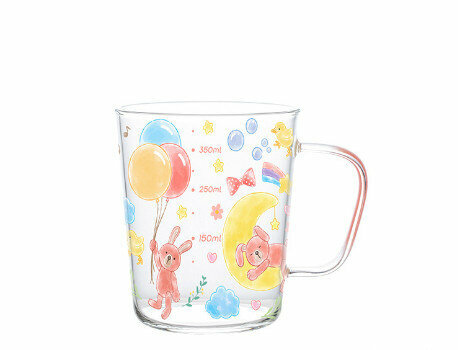 Popular glass cartoon with scale (specification: Moon Rabbit glass (400ml))
