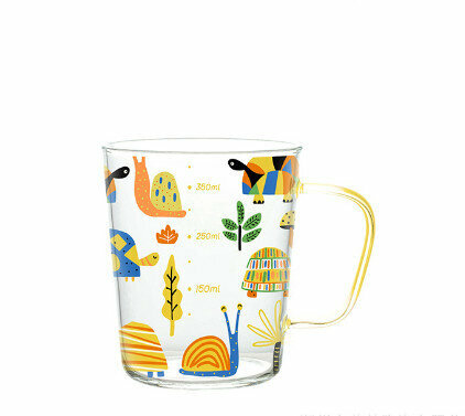 Popular glass cartoon with scale (specification: Brazilian turtle glass (600ml))