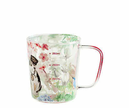 Popular glass cartoon with scale (Specification: Afternoon Sakura Type A (600ml))