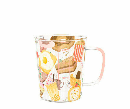 Popular glass cartoon with scale (specification: donut glass (600ml))