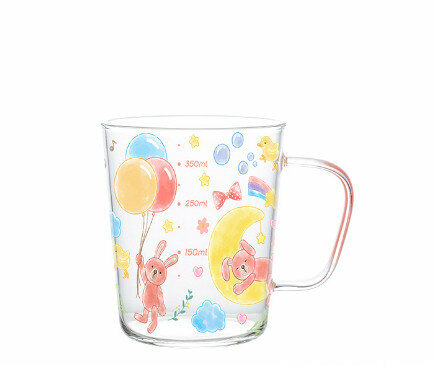 Popular glass cartoon with scale (specification: Moon Rabbit glass (600ml))