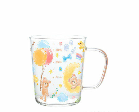 Popular glass cartoon with scale (specification: Moon Bear glass (600ml))
