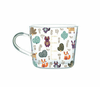 Hot-selling graduated glass high-temperature roasted flower craft cup (Specification: Jungle B (500ml))