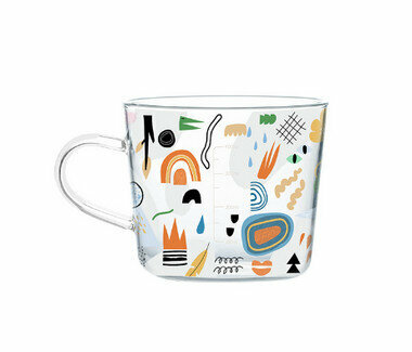 Hot-selling graduated glass high-temperature roasted flower craft cup (Specification: Sundae B (500ml))