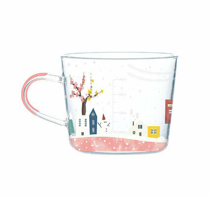 Hot-selling graduated glass high-temperature roasted flower craft cup (Specification: Winter Love Powder (500ml))