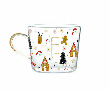 Hot-selling graduated glass high-temperature roasted flower craft cup (specification: gingerbread man (500ml))