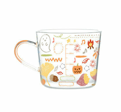 Popular graduated glass cup with high temperature roasted flower craft cup (Specification: Fallen Leaves Autumn Forest (500ml))