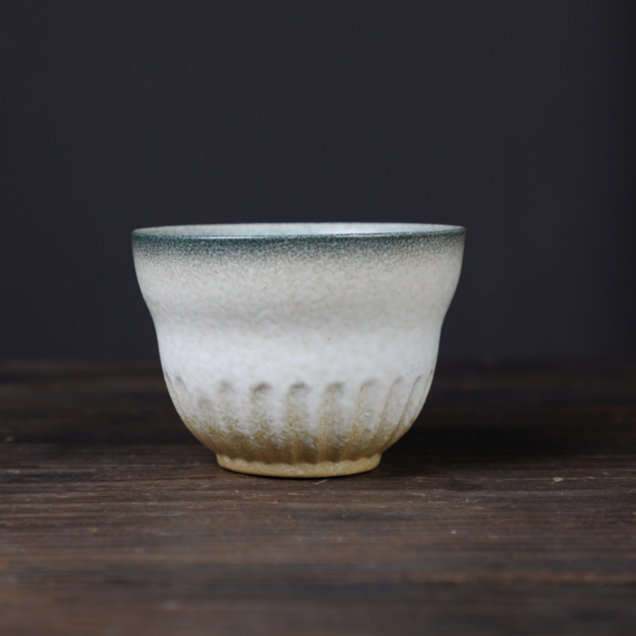爆款功夫茶杯（葫蘆品茗杯-白底青線120ml）