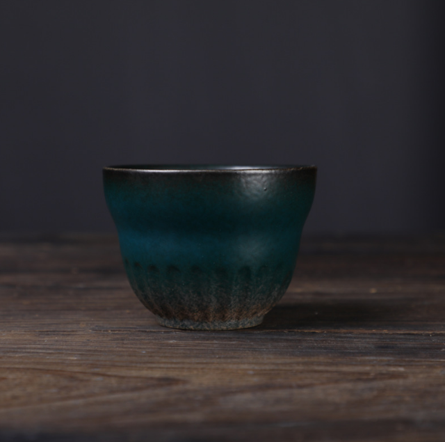 爆款功夫茶杯（葫蘆品茗杯-墨綠色120m）