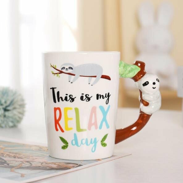 Popular ceramic mug with cartoon animal handles (4 small sloth handles)
