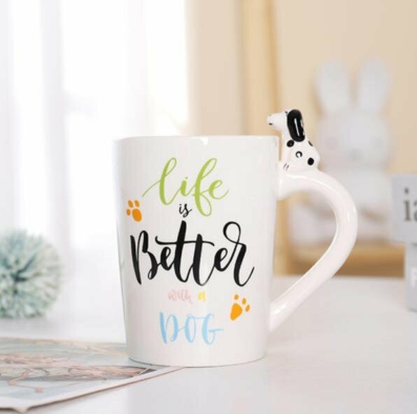 Popular ceramic mug with cartoon animal handles (9 puppy handles)