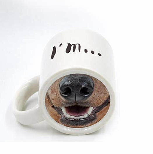 Hot style funny ceramic mug (dog nose)