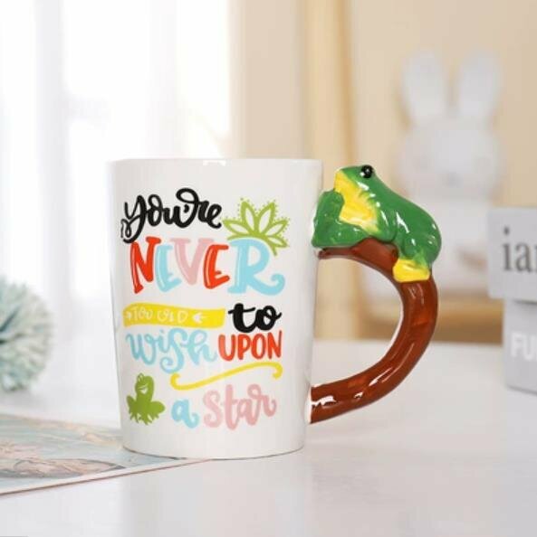 Popular ceramic mug with cartoon animal handles (8 small frog handles)