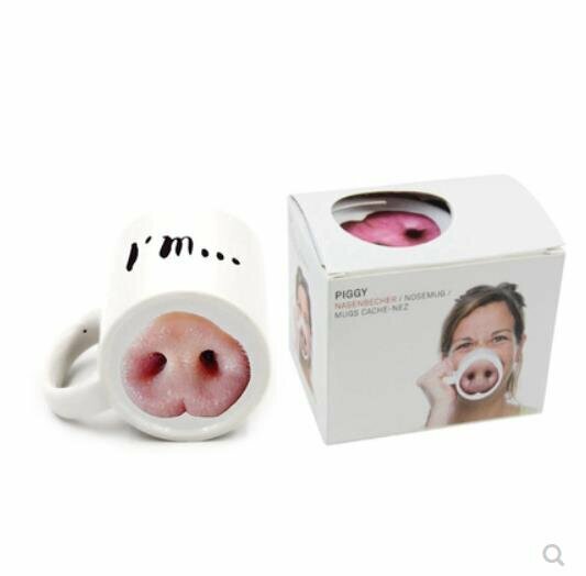 Hot style funny ceramic mug (pig nose)