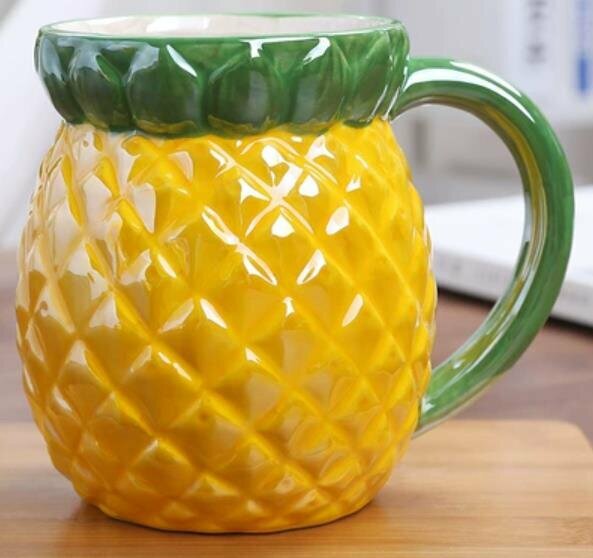 Popular fruit-shaped ceramic mug-(pineapple without lid)