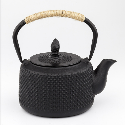Hot push iron teapot tea set (850ml three-dimensional granules-iron lid)