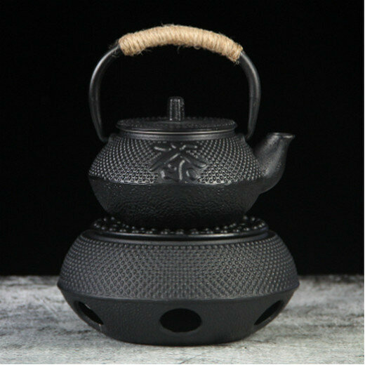 熱推鑄鐵壺蠟燭酒精燈加熱（顆粒爐+300ml顆粒茶禪鐵壺)