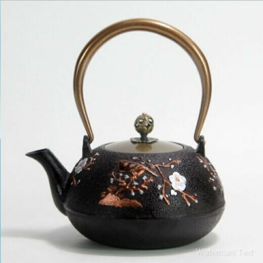 Hot push iron kettle to boil water and make tea (painted with joy)