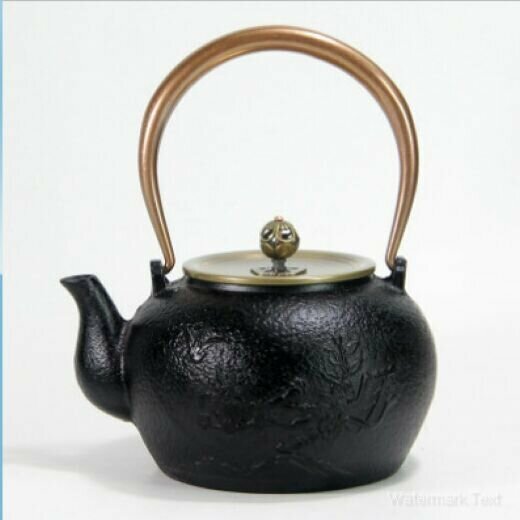 Hot push iron kettle for boiling water and making tea (Elegant Plum Blossom Double Bird)