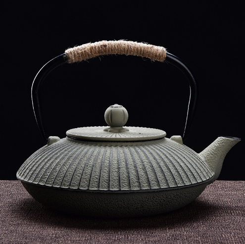 熱推鐵壺燒水泡茶茶壺（800ml雨傘淡綠【防銹款】)
