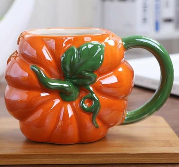 Hotly recommended fruit-shaped ceramic mug-(pumpkin without lid)