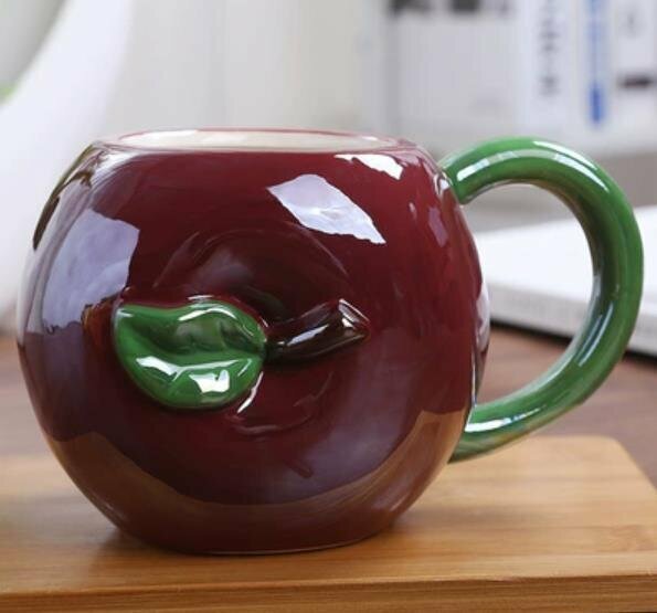 Hotly recommended fruit-shaped ceramic mug-(Apple without lid)