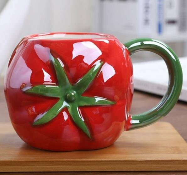 Hotly recommended fruit-shaped ceramic mug-(tomato without lid)