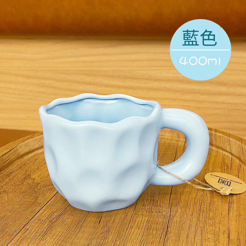 Hot recommended personalized creative ceramic cup water cup (blue 400ml)
