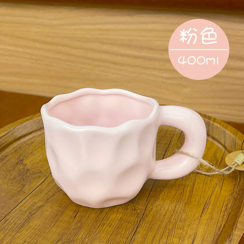 Hot Recommended Personalized Creative Ceramic Cup Water Cup (Pink 400ml)