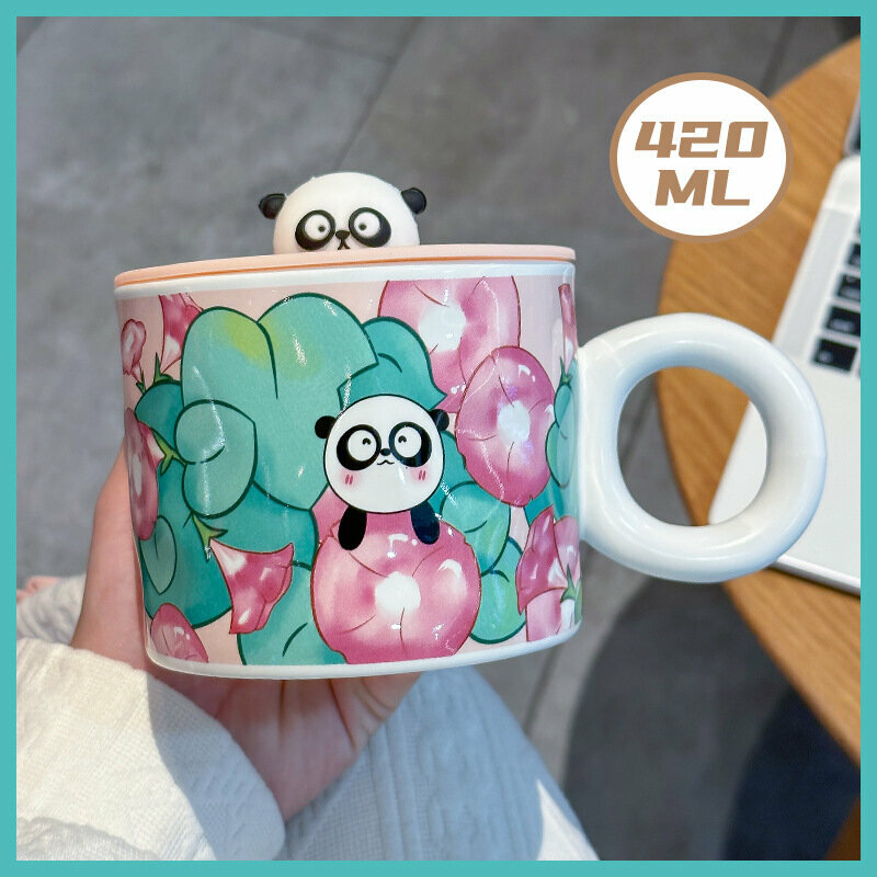 Hot Recommended Personalized Creative Ceramic Cup Water Cup (Panda 420ML)