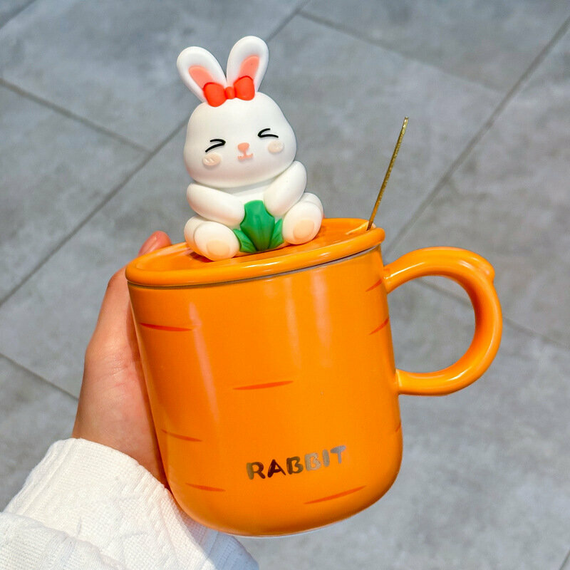 Hot recommended personalized creative ceramic water cup (orange 420ml)