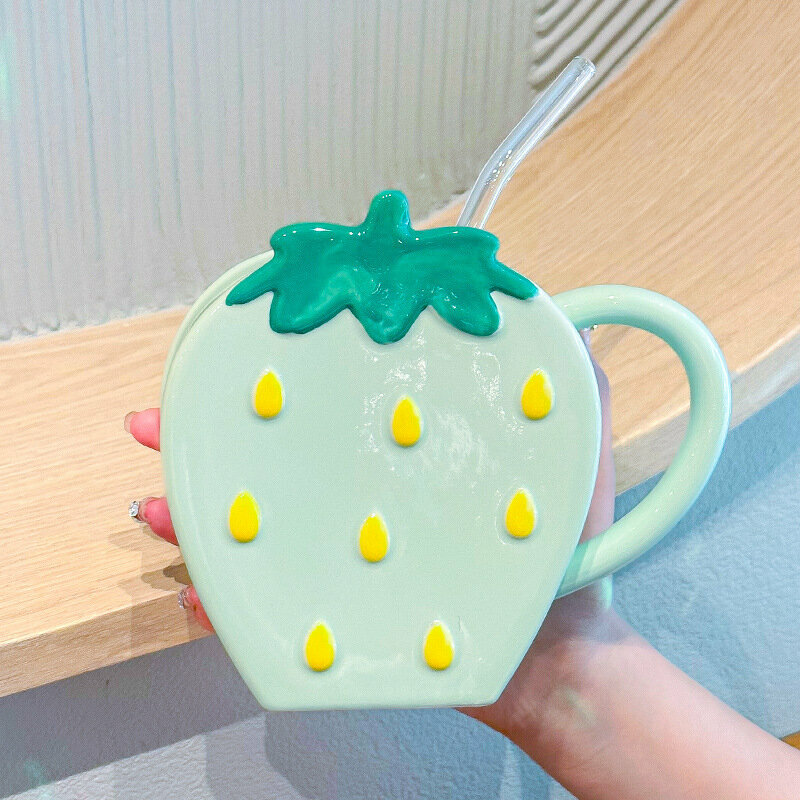 Hot Recommended Personalized Creative Ceramic Cup Water Cup (Green 450ml)