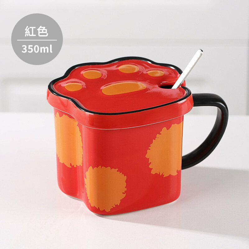 Hot recommended personalized creative ceramic cup water cup (red 350ML)