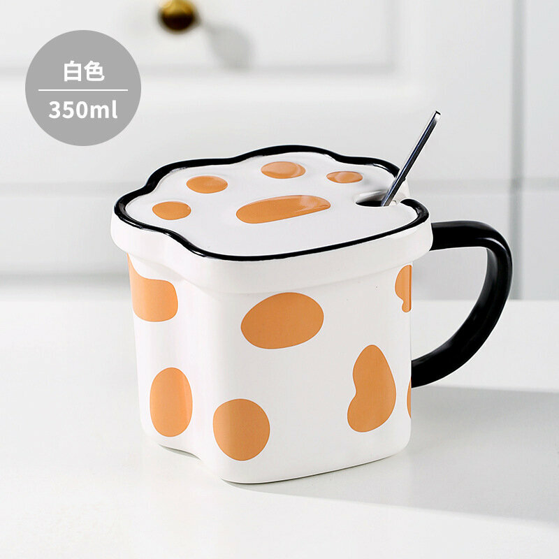 Hot recommended personalized creative ceramic cup water cup (white 350ML)