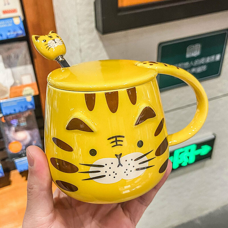 Hot recommended personalized creative ceramic cup water cup (vertical mouth thick beard 400ML)