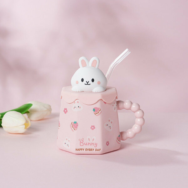 Hot Recommended Cartoon Ceramic Mug (Little Rabbit)