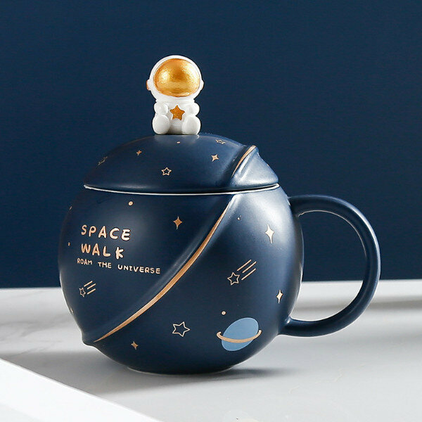 Hot push planet ceramic mug (301-400ml) (dark blue)