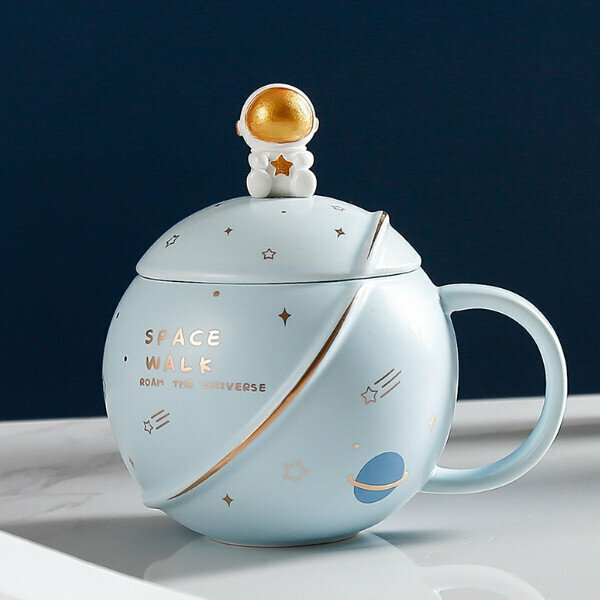Hot push planet ceramic mug (301-400ml) (light blue)