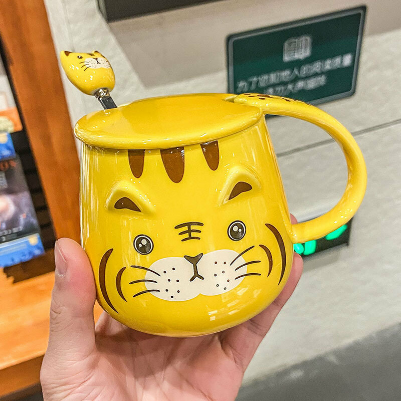 Hot recommended personalized creative ceramic cup water cup (vertical mouth and thin beard 400ML)
