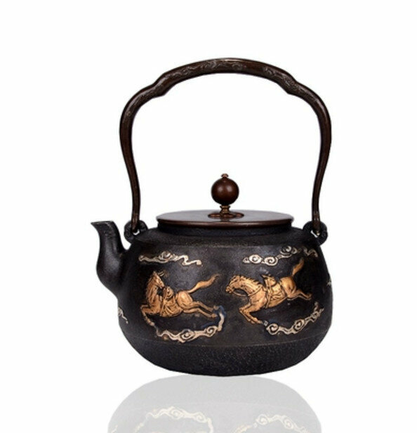 熱推鐵壺煮茶壺燒水壺(1.2L鎏金飛煌騰達老壺)