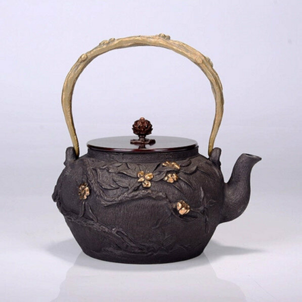 熱推鐵壺煮茶壺燒水壺(1.2L鎏金春暖花開老壺)