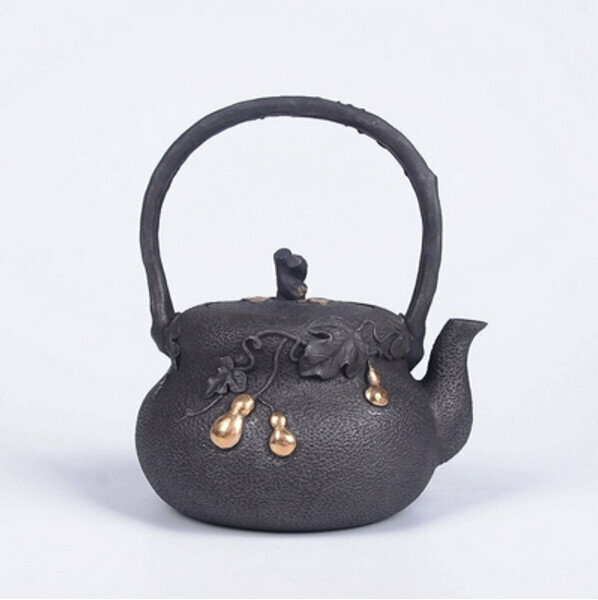熱推鐵壺煮茶壺燒水壺(1.2L鎏金葫蘆老壺)