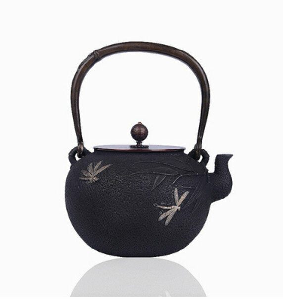 熱推鐵壺煮茶壺燒水壺(1 2L鎏金竹蝽蜓老壺)