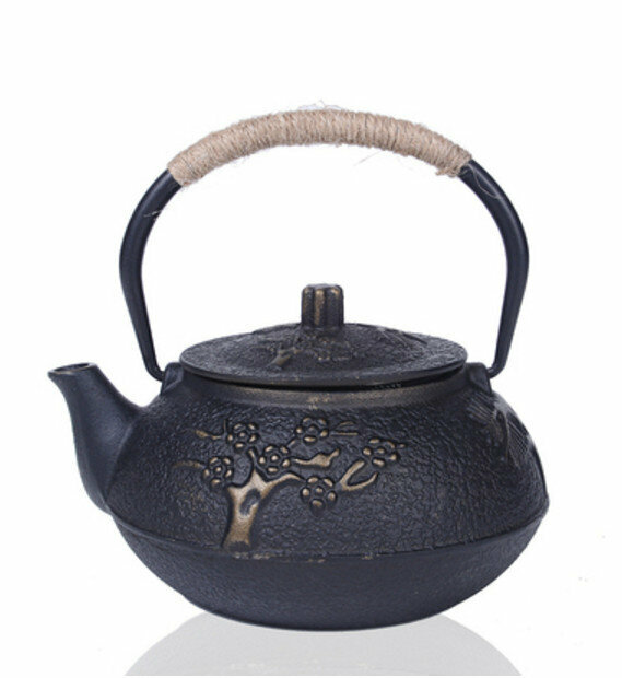熱推鐵壺煮茶壺燒水壺(0.8L松竹梅帶茶網)