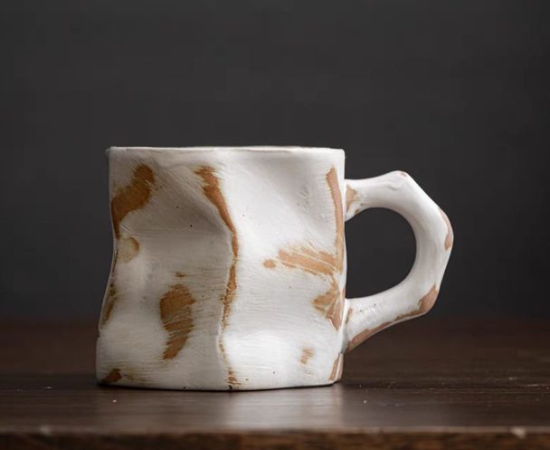 Hot Recommended Simple Stoneware Mark Coffee Cup (Gradient White)