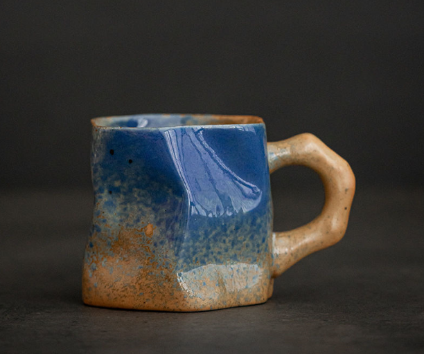 Hot Recommended Simple Stoneware Mark Coffee Cup (Gradient Blue)