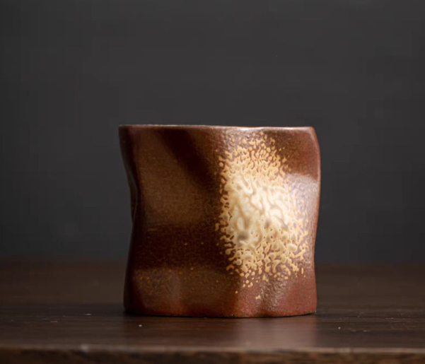Hot Recommended Simple Stoneware Mark Coffee Cup (Gradient Brown Without Handle)