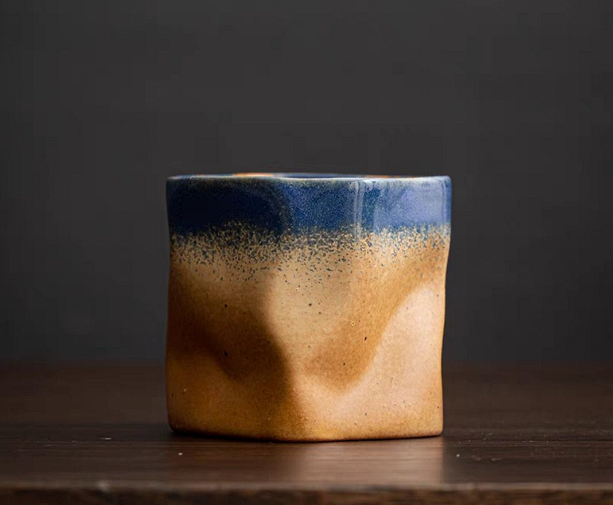 Hot Recommended Simple Stoneware Mark Coffee Cup (Gradient Blue Without Handle)