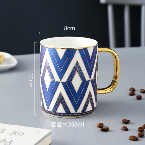 Hotly recommended European-style ceramic mug (radiant blue single cup)