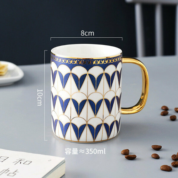 Hotly recommended European-style ceramic mug (thriving blue single cup)